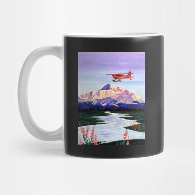 Denali Mountain Painting, K2 Aviation, Living Room Painting, Alaska Mountain, Gift for Pilot, Scott Clendaniel, Alaska Aviation, Mt McKinley by realartisbetter